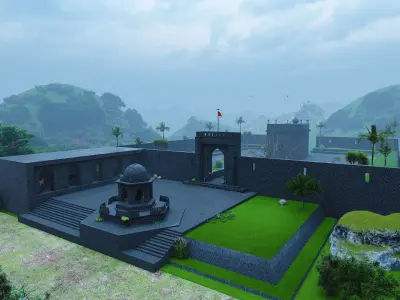 Shivaji Maharaj Forts Low-poly 3D model