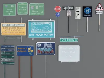 Essential Sign Kit  Low-poly 3D model