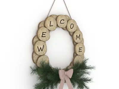 Log wreath 3D model