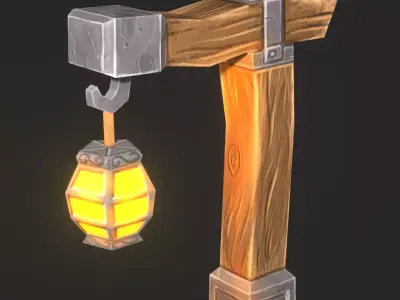 Simple Lamp Low-poly 3D model get
