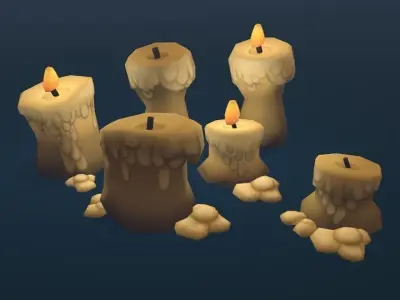 Taj Pack - Candles Low-poly 3D model