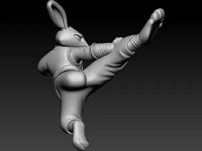 KungFu Rabbit HipHop Pendant Street Fighter Rapper Jewelry 3D print model