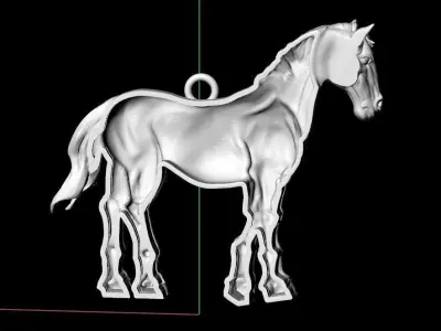 Horse pendant new 3D print model
