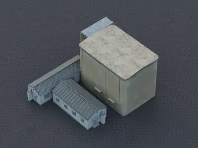 Rural industrial facility in China Low-poly 3D model