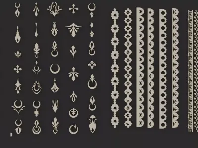 Decorative 3D Pattern Collection  3D model