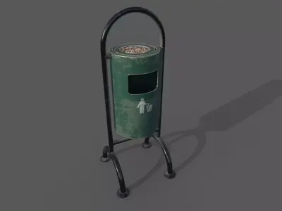 Bin Trash Box Rubbish Bin 3D model Low-poly 3D model