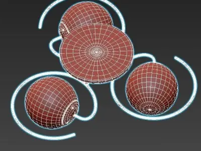 st-luce-galio-sl418-102-03 three light ceiling fixture with g... 3D model