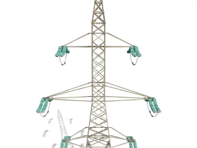 Electricity Pole 7 Low-poly 3D model