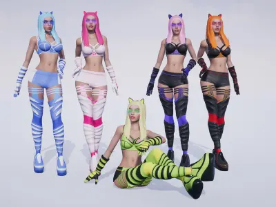 Galactic Cat Low-poly 3D model