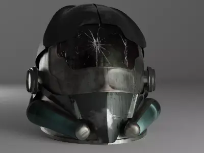 Sci-fi Helmet Low-poly 3D model 3