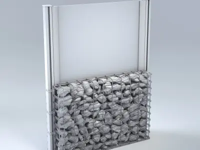 Gabion mockup of logo display 3D model