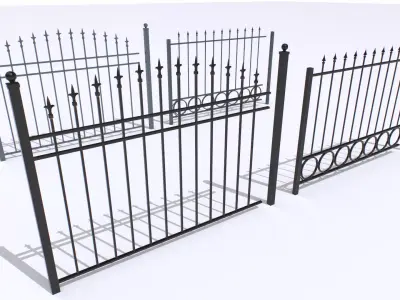 Metal Fences Pack 3 Low-poly 3D model