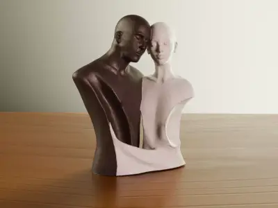 Romantic Dual Figure Sculpture 3D model
