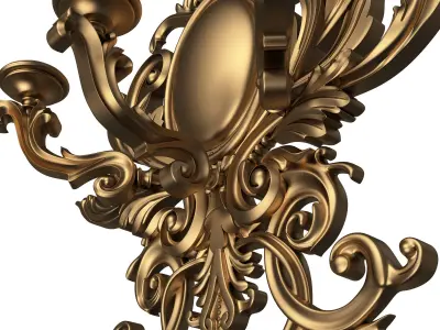 Classic Wall Chandelier 04 Low-poly 3D model