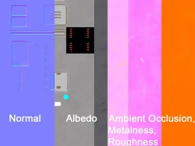 Cyber Robotic Arm Prop Low-poly 3D model