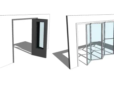Fully Parametric Bi-Fold Doors 3D model