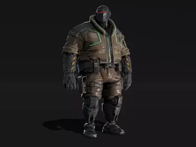 Cyberpunk Robot - The Mechanic - rigged 3D model