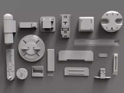 Sci fi trim sheets 7 3D model