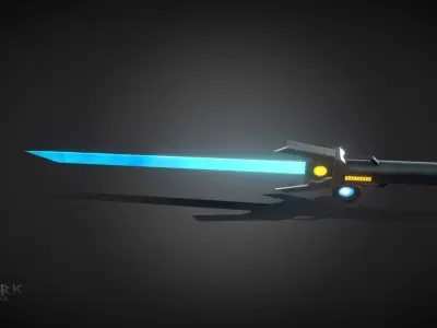 Sci-Fi Sword with Animation Low-poly 3D model