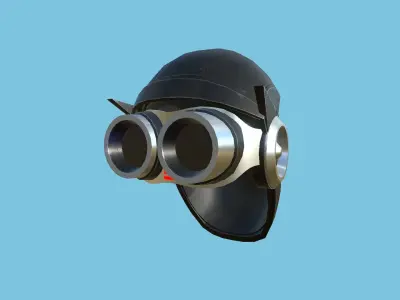 SciFi Helmet 06 - Black Steel - Character Design Fashion Low-poly 3D model