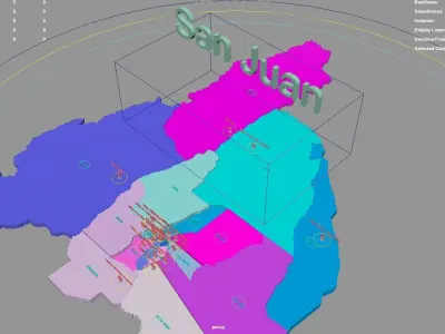 San Juan  Argentina map region geography political geographic 3D model
