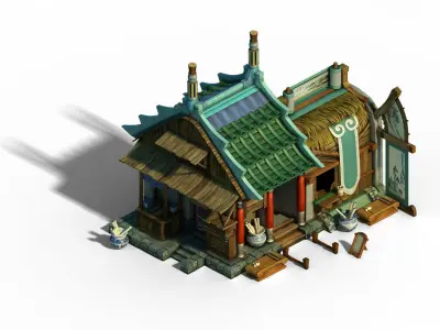 Game Gang Building - Intermediate College 3D model
