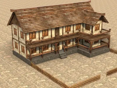 Medieval house fifteen 1 Low-poly 3D model