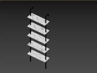 marble bookshelf 3D model