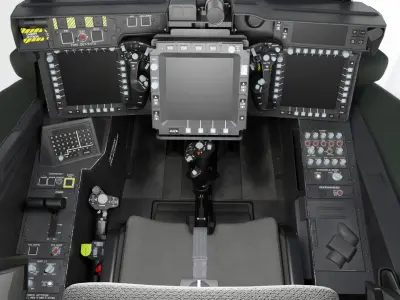  Boeing AH-64D Apache Cockpit High Detail 
