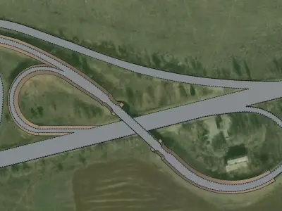 road junction low poly 3D model