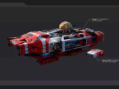 DRAKO - Rescue Ship  Low-poly 3D model