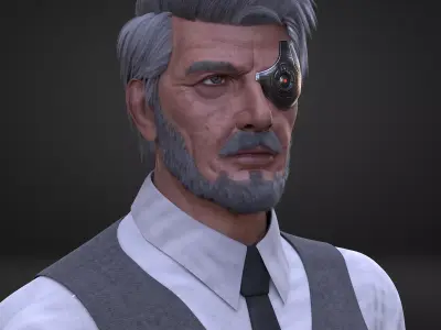 CyberPunk Man Low-poly 3D model