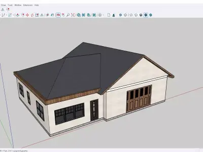 3D Model Modern Storage with Vault  Attached Living Space 3D model
