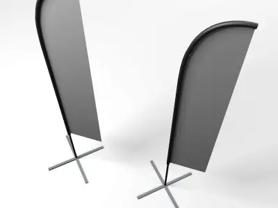 3D Feather Flag 3D model