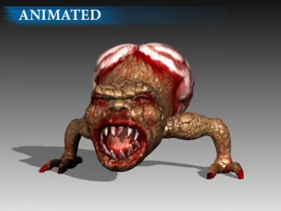 Brain Monster Low-poly 3D model