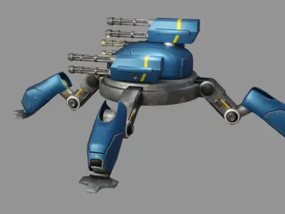 Sci Fi Quad Bot - Low Poly - Game Ready - PBR Low-poly 3D model