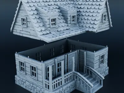 Medieval house 3D print model