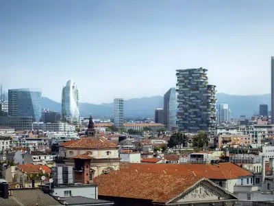 Organic Glass Tower Cityscape with Urban Park 3D model