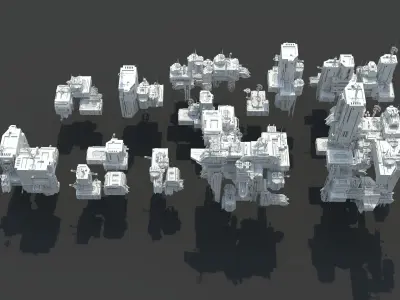 Futuristic Sci-fi Building Pack Vol 05 3D model