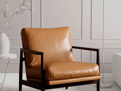 Article - Bavel Charme Tan Lounge Chair 3D model