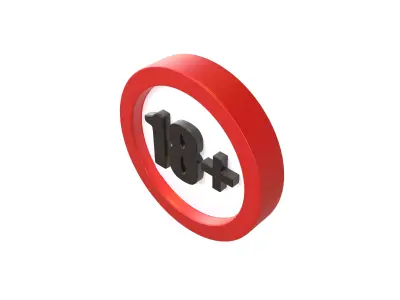 Eighteen Plus Symbol v2 001 Low-poly 3D model