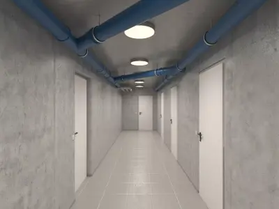 Basement Hallway Corridor 02 3D model purchase
