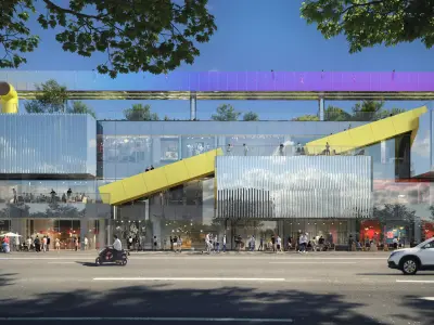 Rooftop Park Retail Complex with Elevated Running Loop 3D model