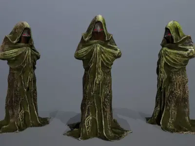 old statue Low-poly 3D model