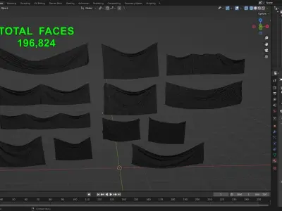 Wall Hanging 3D Banner Low-poly 3D model