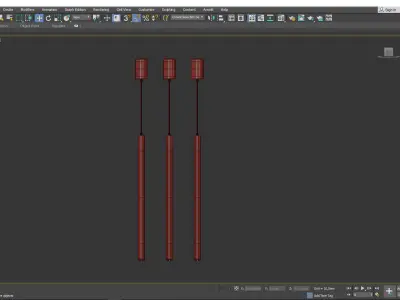 STITCH pendant light in gold Low-poly 3D model