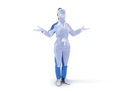 Female Technician Rigged and Animated D Character Model Low-poly 3D model