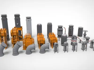 sci-fi Architecture kitbash 11 3D model