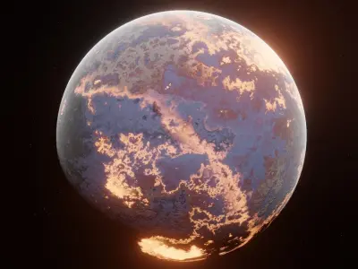 Planet Space Ready to game  Low-poly 3D model