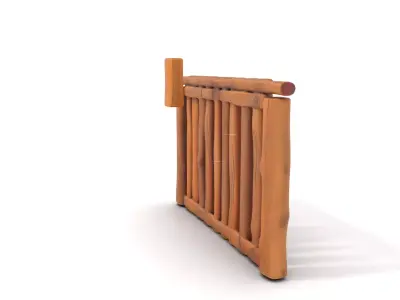 Rustic Wooden Fence model pack Low-poly 3D model